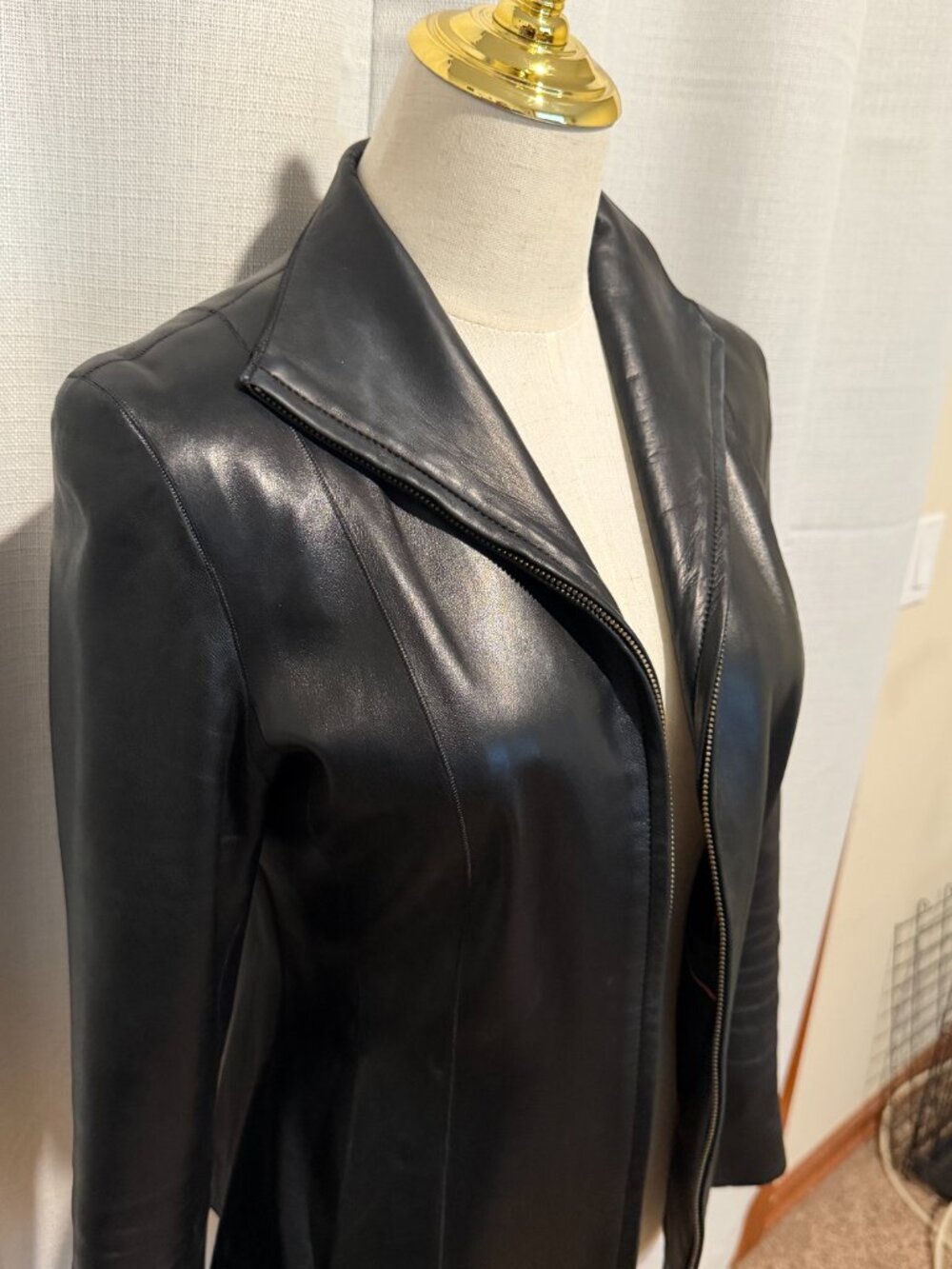 Cole Haan Black 100% Lambskin Leather Jacket Size 2 - Picture 9 of 12